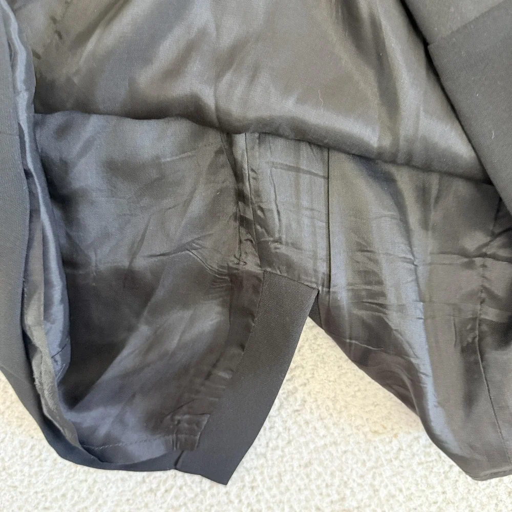 Shani Dress Womens 8 Black Long Sleeve Satin Trim Lined Bow Knee Length Made USA - Picture 5 of 8